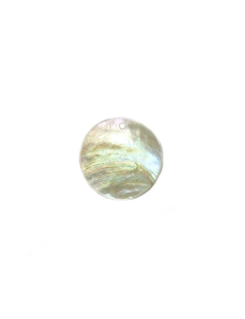 Sequin en nacre naturel 25 mm Sequin en nacre naturel 25 mm