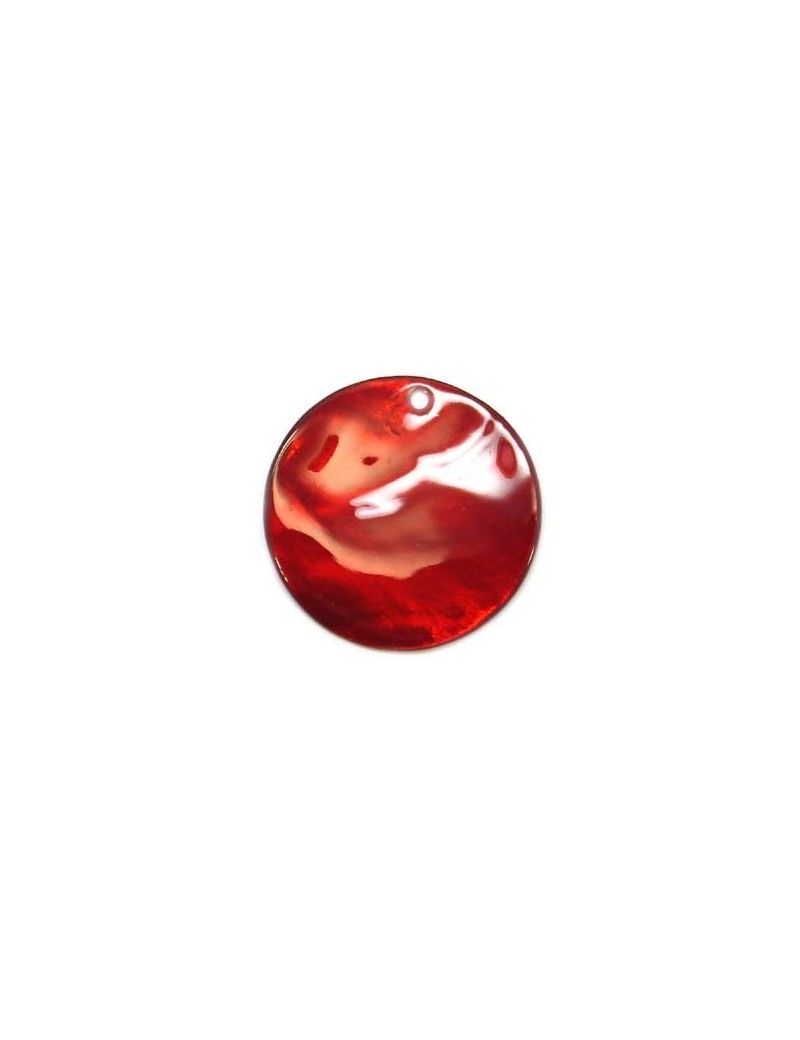 Sequin en nacre rouge foncé 25 mm Sequin en nacre rouge foncé 25 mm