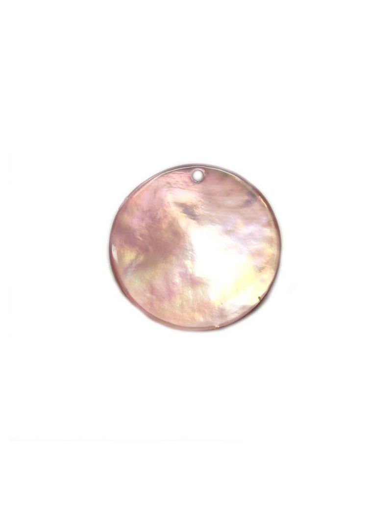 Sequin en nacre rose clair 25 mm Sequin en nacre rose clair 25 mm