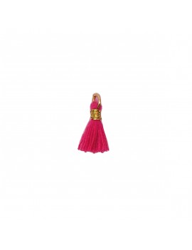 Pompon coton fuchsia et...