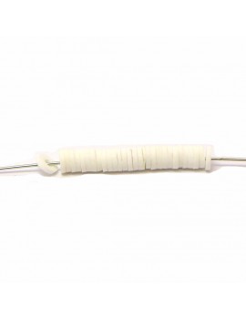 Perle Heishi blanc 5 mm