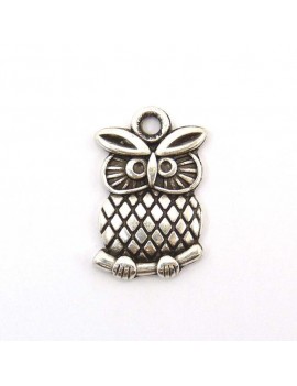 Hibou argent vieilli 20x13 mm