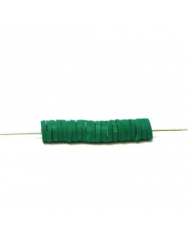 Perle Heishi vert foncé 5 mm