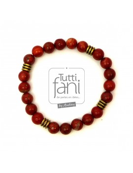 Bracelet homme jaspe rouge