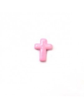 Croix en résine 12x15 mm rose