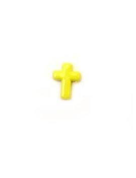 Croix en résine 12x15 mm jaune