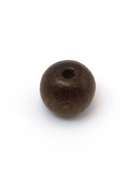 Perle bois marron foncé 15 mm