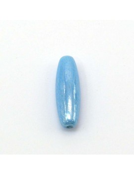 Perle allongée bleue 7x22 mm