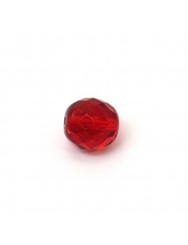 Perle à facettes rouge 12 mm