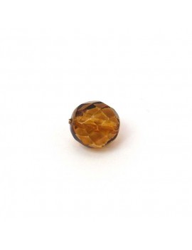 Perle à facette marron 12 mm