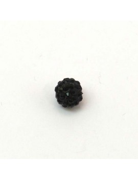 Perle strass 8 mm noir