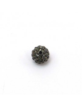 Perle strass 10 mm gris