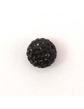 Perle strass 12 mm noir