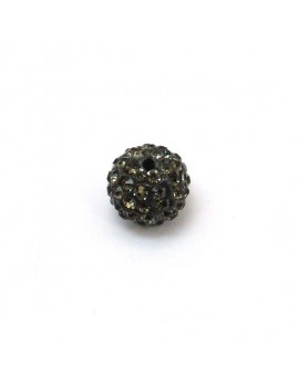 Perle strass 12 mm gris