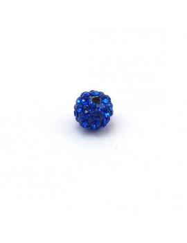 Perle strass 8 mm bleu...