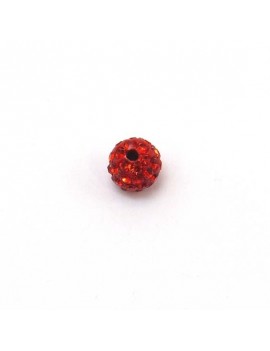 Perle strass 8 mm rouge