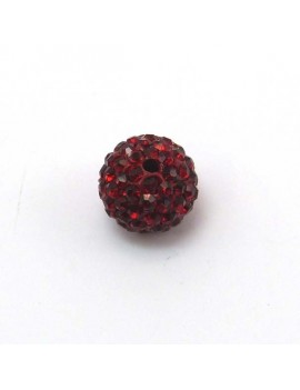 Perle strass 12 mm rouge