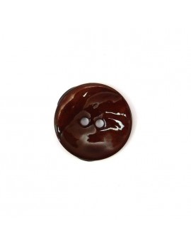 Bouton en nacre marron 18 mm