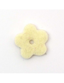 Fleur en feutrine beige 20 mm