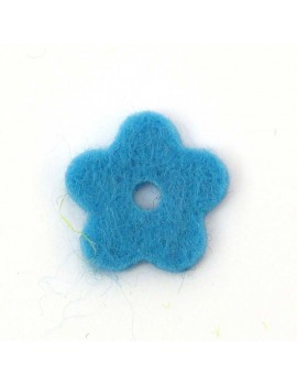 Fleur en feutrine bleu 20 mm