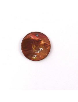 Sequin en nacre marron 20 mm