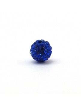 Perle strass 10 mm bleu...