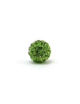 Perle strass 10 mm vert