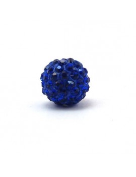 Perle strass 12 mm bleu...