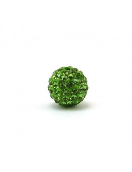 Perle strass 12 mm vert