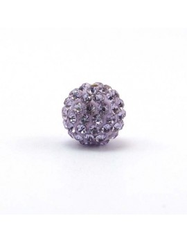 Perle strass 12 mm violet