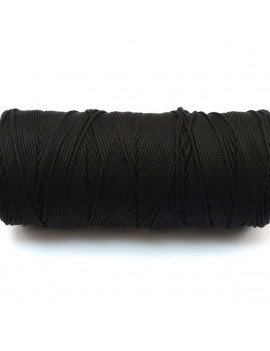 Cordon polyester 1 mm noir - 50 cm