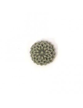 Cabochon fleur gris 10 mm