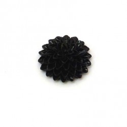 Cabochon fleur noir 15 mm