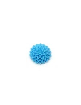 Cabochon fleur bleu 15 mm