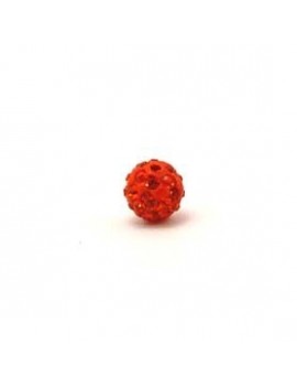 Perle strass 8 mm orange