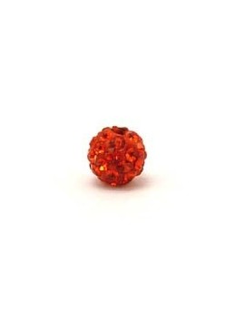 Perle strass 10 mm orange