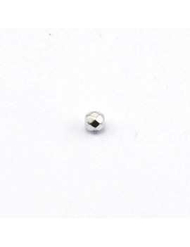 Perle à facettes argenté 4 mm