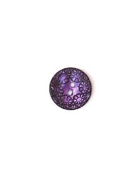 Bouton en nacre gravé violet 17 mm