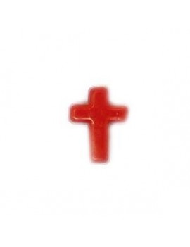 Croix en résine 12x15 mm rouge