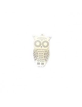 Hibou 15x28 mm argent vieilli