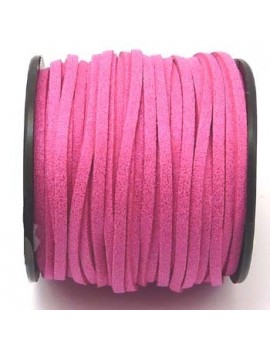 Daim 3 mm fuchsia pailleté...