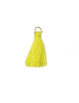 Pompon coton jaune 30 mm