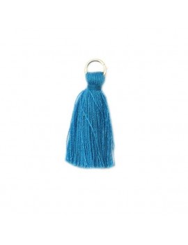 Pompon coton bleu 30 mm