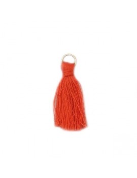 Pompon coton corail 30 mm