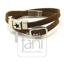 Bracelet double daim marron...