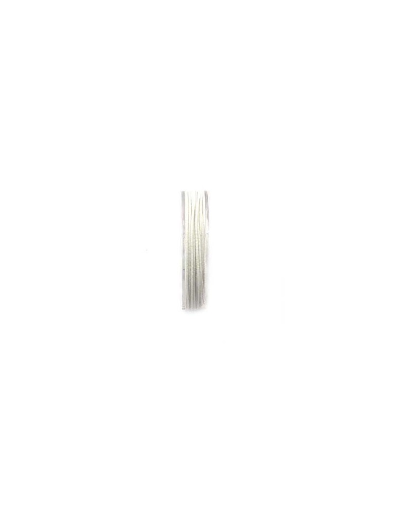 Bobine de 15 mètres de fil élastique blanc - diamètre 1mm - adapté