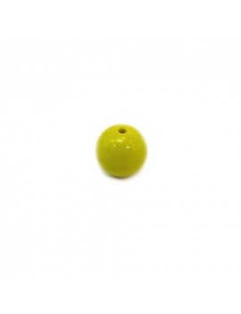 Perle 12 mm jaune moutarde