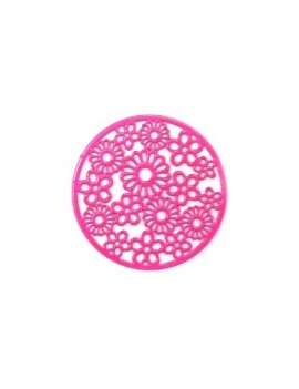 Estampe ronde fuschia motif...