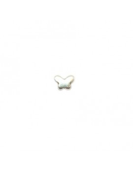 Perle lisse petit papillon argent vieilli 4x6 mm