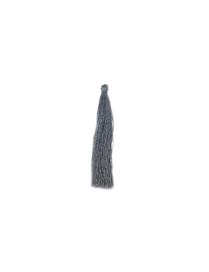 Pompon polyester gris 90 mm